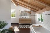 Bad en suite mit viel Tageslicht - 