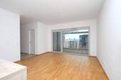 Blick in das Wohnzimmer mit Dachterrasse - 