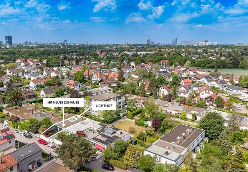 Luftbildaufnahme - 4 Zimmer Bungalow zum Kaufen in München