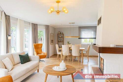 Wohnzimmer_3 mit KI möbiliert - Einfamilienhaus mit 123,00 m&sup2; in Burgstall zum Kaufen