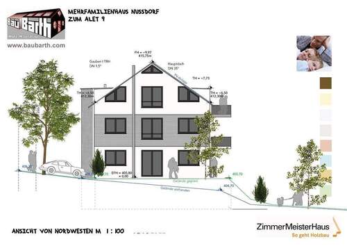 20220505_MFH Nussdorf_BA1 Ost_Ansicht NordWest - 
