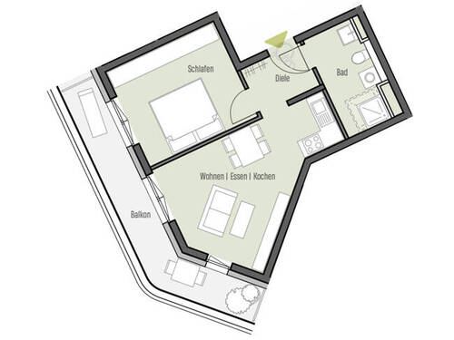 Shape Wohnung 4.1.9 - 2 Zimmer Etagenwohnung zum Kaufen in Frankfurt am Main