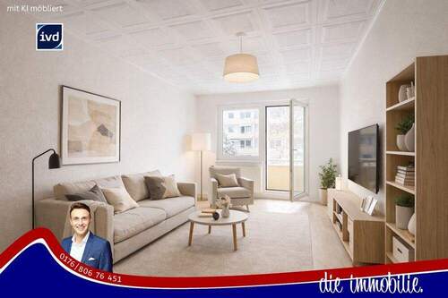 Titel mit KI möbliert - *** Sanierungsobjekt mit Potenzial: 3-Zimmer-Wohnung in Neu Olvenstedt ***