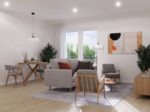 Visualisierung Wohnzimmer 1 - 2 Zimmer Etagenwohnung in Falkensee