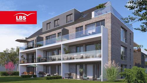 Gartenansicht- - KfW 40 QNG 2 Zimmer Neubauwohnung