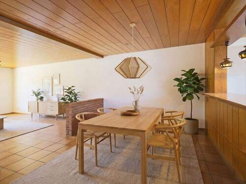 [KI-Einrichtungsbeispiel] Essbereich direkt neben der Küche - Doppelhaushälfte mit 252,00 m&sup2; in Nufringen zum Kaufen