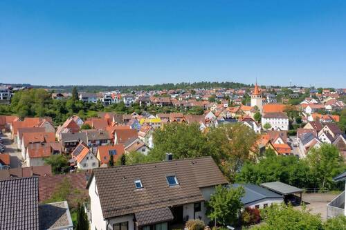 Aussicht Richtung Ortsmitte - Grundstück in Weissach