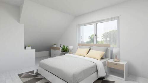 Visualisierung 1. DG Schlafen - Familienfreundliche 5,5-Zi.-Maisonette in Ergenzingen - Balkon, TG-Stellplatz, ruhige Lage