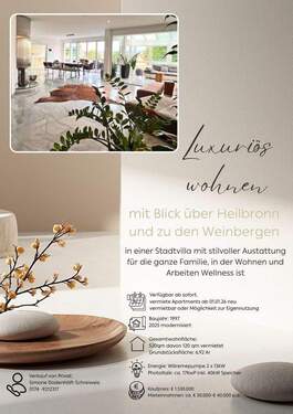 Bild 1 - Luxuriös wohnen mit Blick über Heilbronn zu den Weinbergen