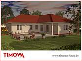 TIMOWA-Massivhäuser - Terrassenansicht des Bungalow 
