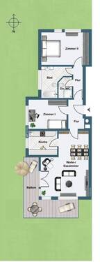 Erdgeschoss mit Garten - Etagenwohnung mit 93,50 m&sup2; in Frankfurt am Main zum Kaufen