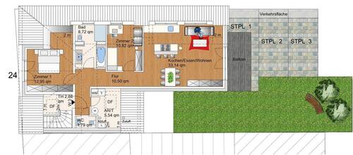 Dachgeschossplan 3FH - 