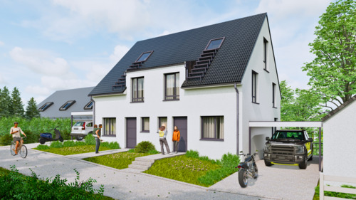 DHH 2 - Eingang - 6 Zimmer Doppelhaushälfte zum Kaufen in Berglen-Ödernhardt