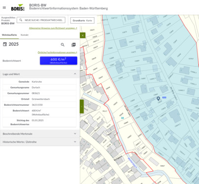 Bodenrichtwert zum 01.01.2025 - 