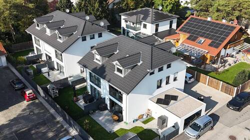 Gartenansicht - hochwertiger Neubau von einem Doppelhaus und einem Dreispänner, Haus 5