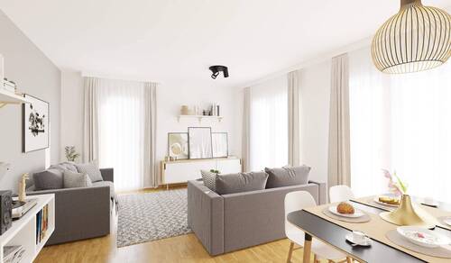 Im geräumigen Wohnzimmer verbringen Sie und Ihre L - Ein helles Wohnzimmer mit Aussicht