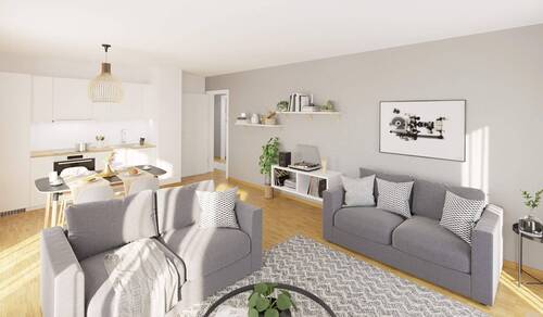 Die moderne Wohnküche lädt zu gemeinsamen Mahlzeit - 4 Zimmer Etagenwohnung in Rostock