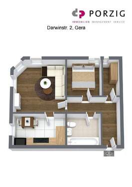 Floorplan letterhead - Darwinstr 2, Gera - 1 Boden - 3D Floor Plan - 