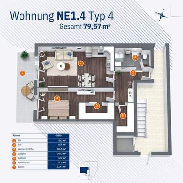 Wohnung NE1.4 - Typ 4 - 