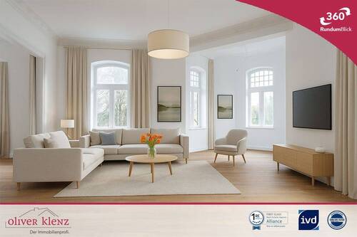 Wohnzimmer - Ein Stück Geschichte im modernen Gewand - kernsanierte Eigentumswohnung im Jugendstilhaus.