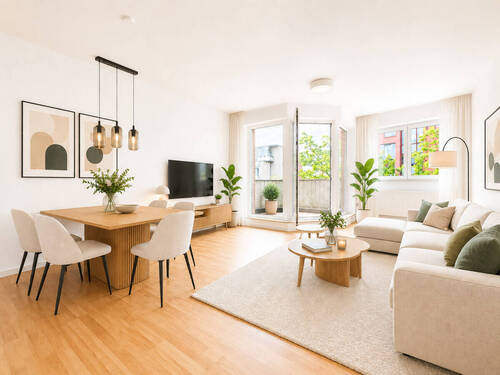 Wohnzimmer visualisiert - 2 Zimmer Etagenwohnung zum Kaufen in Hannover