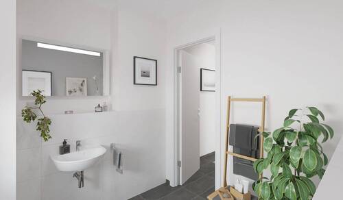 Komfortables Gäste-WC im Erdgeschoss - 4 Zimmer Einfamilienhaus in Ribnitz-Damgarten