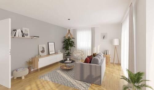 Lichtdurchfluteter Wohnbereich dank bodentiefer Fe - 