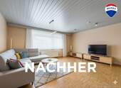 RE/MAX Immobilien DeLux Zweifamilienhaus Wadern-Lockweiler Wohnzimmer nachher - 
