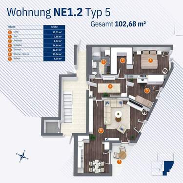 Wohnung NE1.2 - Typ 5 - 