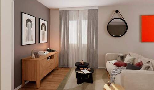 Im Wohnzimmer lässt es sich bestens entspannen - Etagenwohnung mit 54,40 m² in Hasloh zum Kaufen