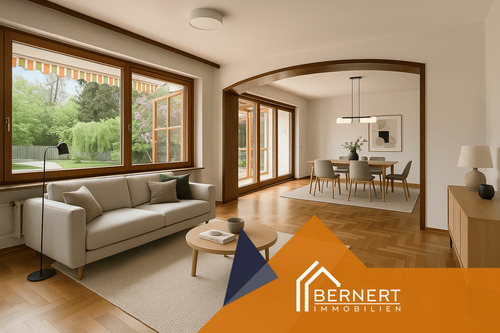 Wohnzimmer EG visualisiert - Einfamilienhaus mit 344,00 m² in Sonnefeld zum Kaufen