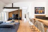 Wohnzimmer - AIGNER - Erstbezug! Exklusives Penthouse: Design-Highlight in Bestlage Harlaching