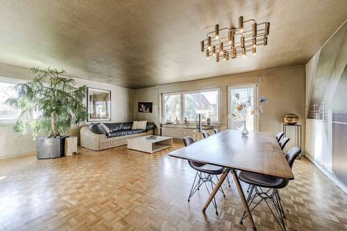 Wohn- / Essbereich mit Zugang zum Süd-Balkon - Etagenwohnung mit 89,00 m&sup2; in Filderstadt / Bernhausen zum Kaufen