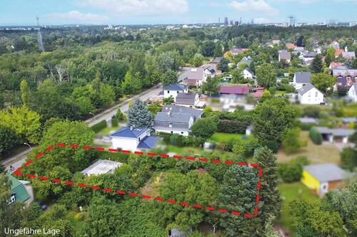 Luftaufnahme rechts - Grundstück zum Kaufen in Teltow