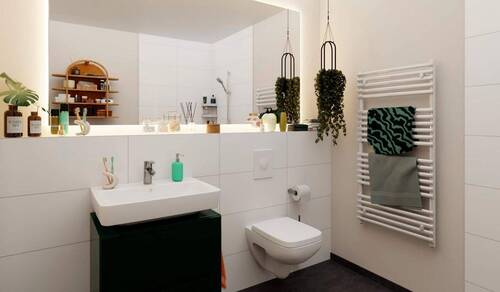 Ein modern gefliestes Badezimmer - Etagenwohnung mit 57,60 m² in Hasloh zum Kaufen