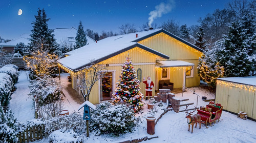 Frohe Weihnachten und willkommen (KI generiert) - Uetze - Eltze - Naturverbundenes Holzständerhaus mit Teich und umlaufender Terrasse zum Wohlfühlen!