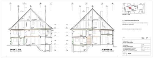 Wohnhaus Schnitte A, B - 