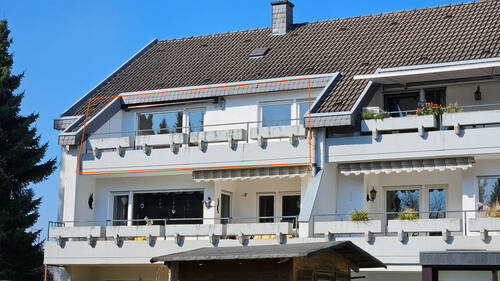 Rückansicht Balkon - Etagenwohnung mit 80,00 m&sup2; in Burscheid zum Kaufen