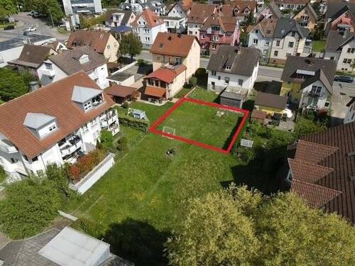 Drohnenansicht Baugrundstück - 5 Zimmer Einfamilienhaus zum Kaufen in Radolfzell am Bodensee
