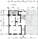 Grundriss Hochparterre. 
Die eingezeichnete Abtrennung zw. Küche und Bad ist ungenau. - 