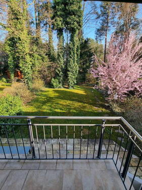 Blick vom Balkon in den Garten - 