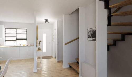 Eingangsbereich mit viel Platz für die Garderobe - 4 Zimmer Doppelhaushälfte zum Kaufen in Bergkamen