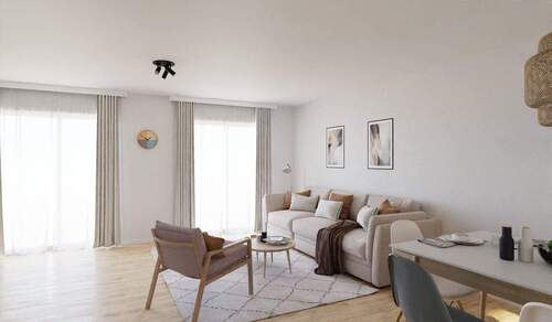 Lichtdurchfluteter Wohnbereich dank bodentiefer Fenster - Doppelhaushälfte mit 136,80 m&sup2; in Bergkamen zum Kaufen