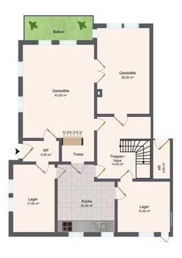 EG-Gaststätte (nicht maßstabsgerecht!) - 