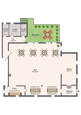 EG Saal (Nicht maßstabsgerecht!) - 