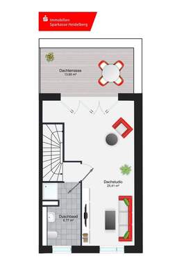 Dachstudio mit Terrasse - 