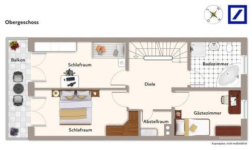Obergeschoss Option 3 Zimmer - 
