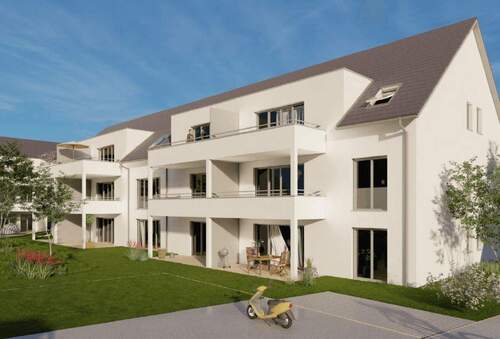 Moderne Wohnanlage außen - Moderne 3-Zimmer-Wohnung in Weil am Rhein mit Balkon und Tiefgarage