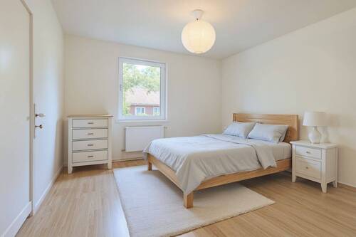 Schlafzimmer, Skandinavisch - (KI generiert) - Etagenwohnung mit 60,00 m&sup2; in Hamburg zum Kaufen