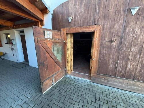 Blick in die Scheune/Sauna - 